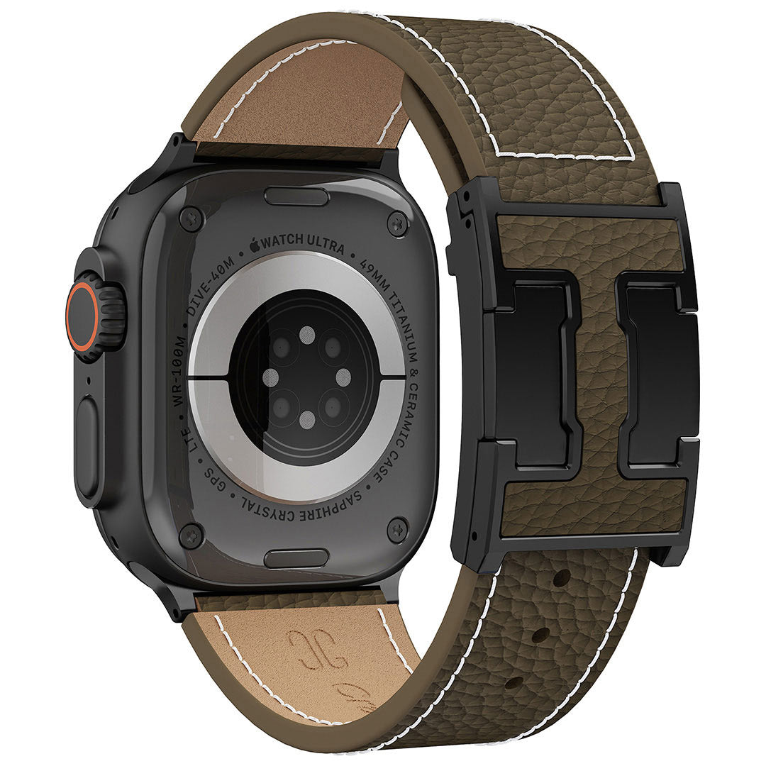 Bracelet en cuir Lychee pour Apple Watch