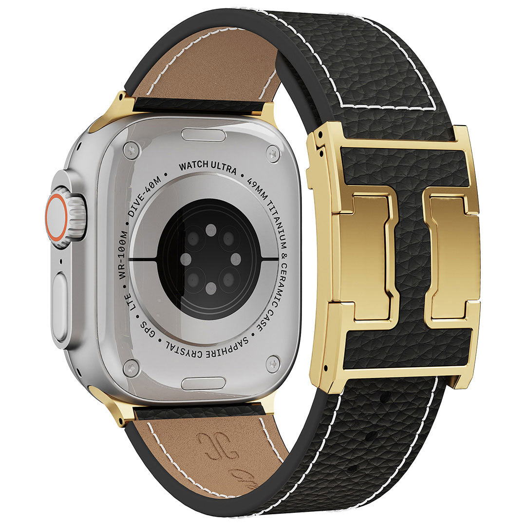 Bracelet en cuir Lychee pour Apple Watch