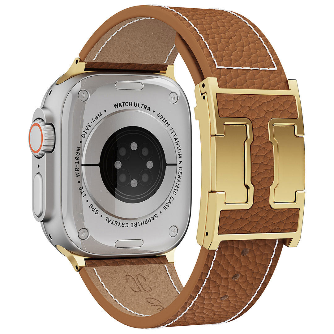 Bracelet en cuir Lychee pour Apple Watch