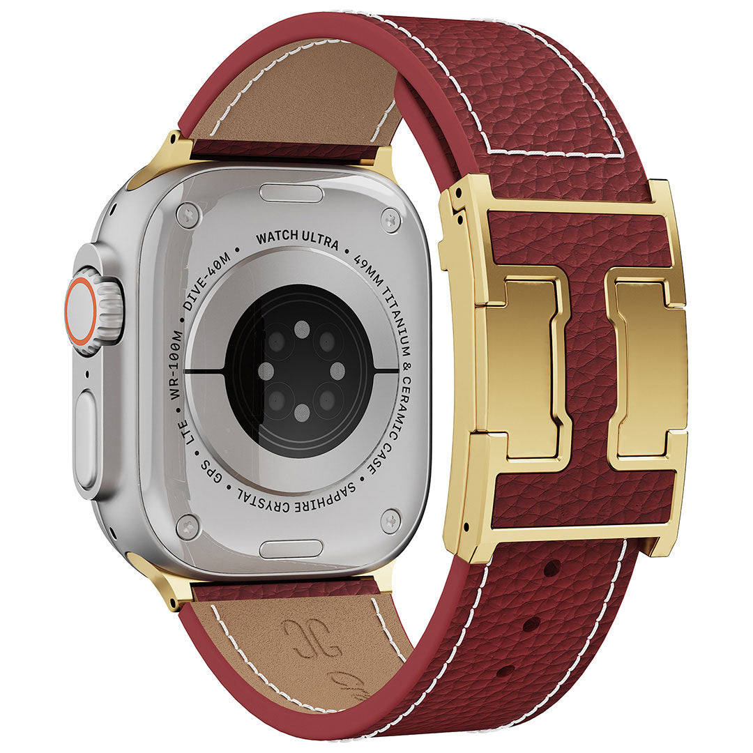 Bracelet en cuir Lychee pour Apple Watch