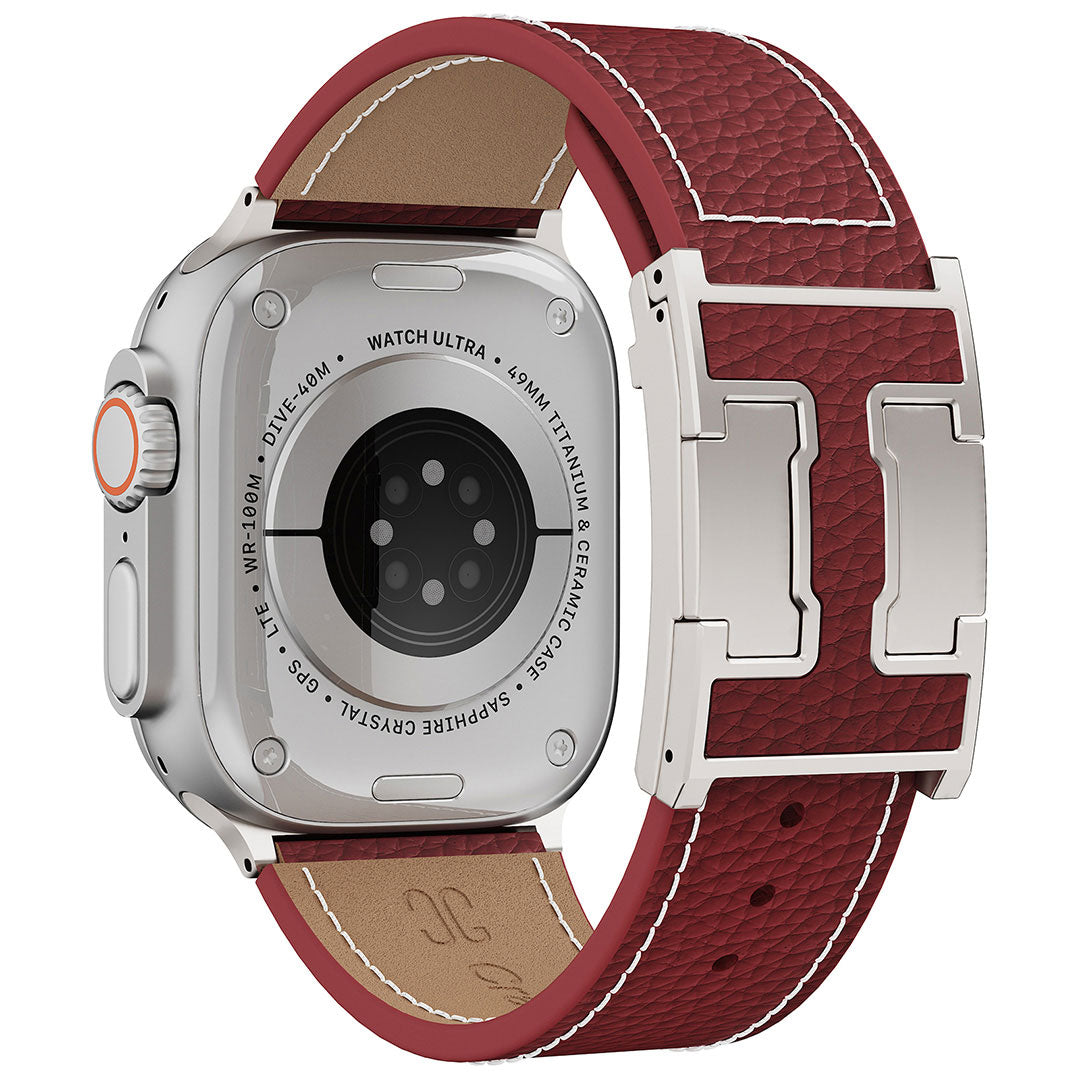 Bracelet en cuir Lychee pour Apple Watch