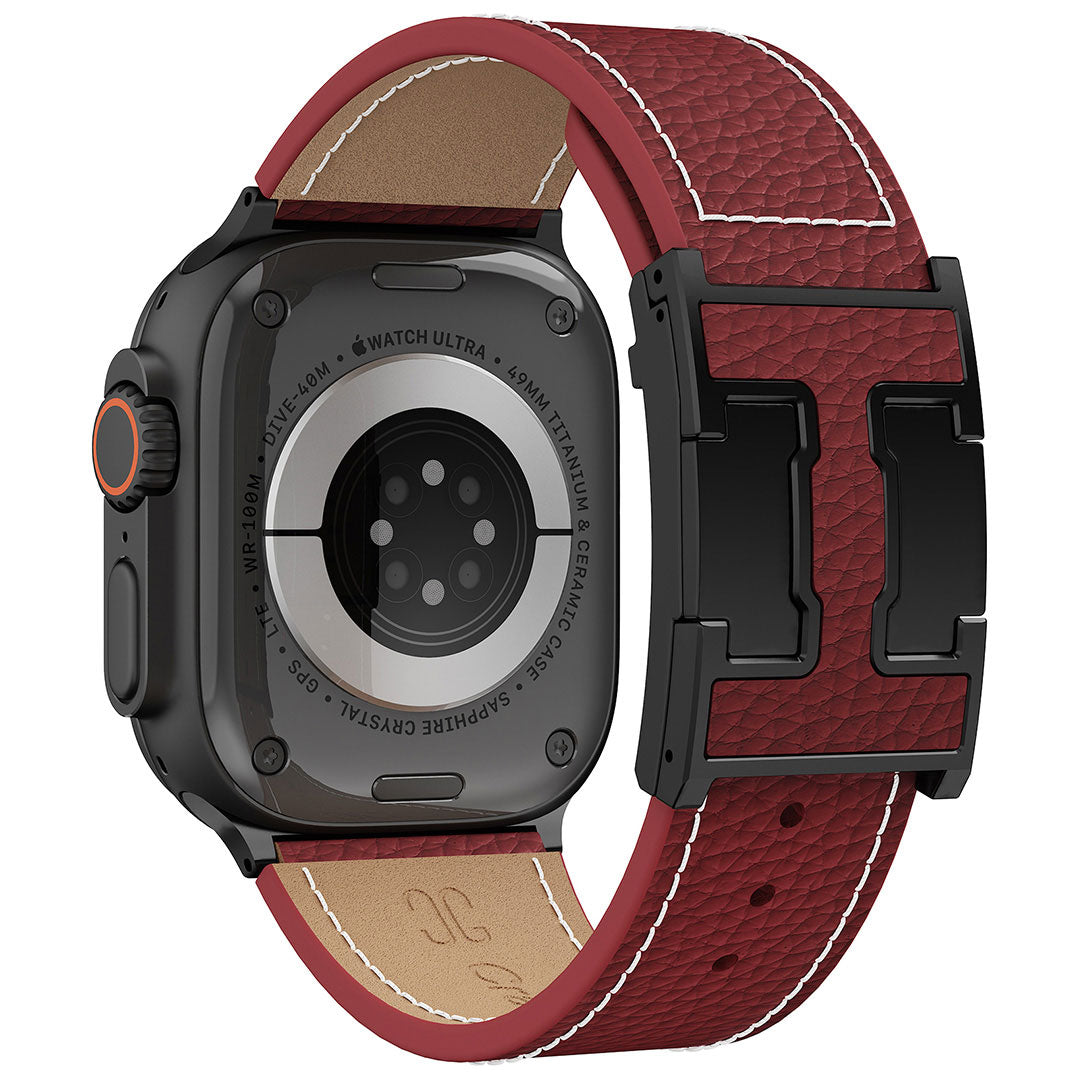 Bracelet en cuir Lychee pour Apple Watch