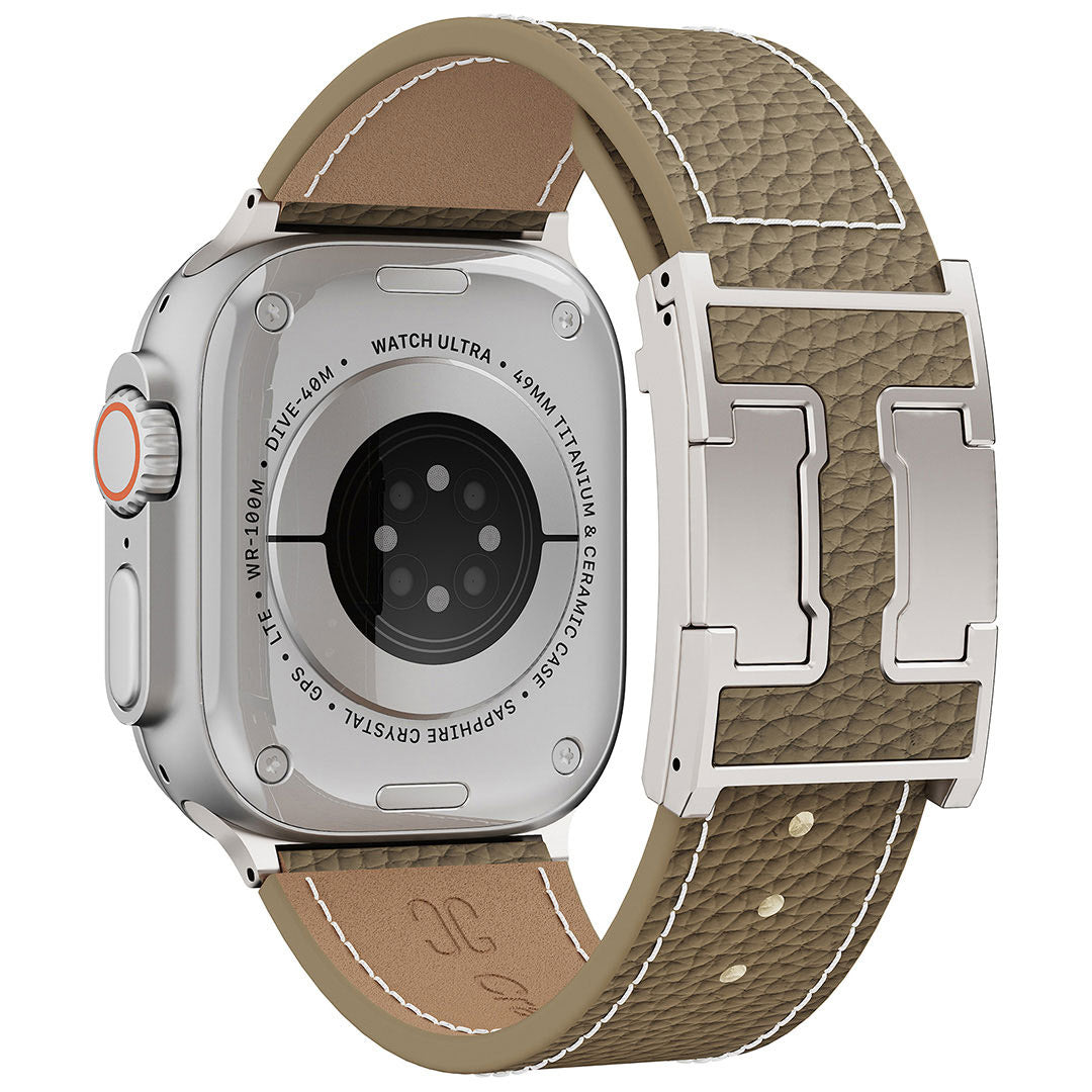 Bracelet en cuir Lychee pour Apple Watch