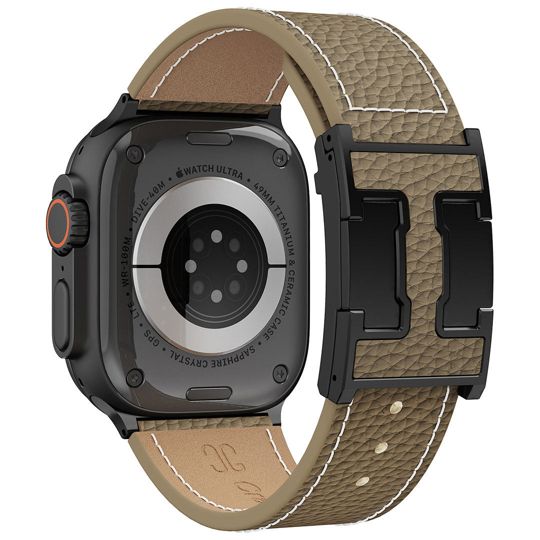 Bracelet en cuir Lychee pour Apple Watch