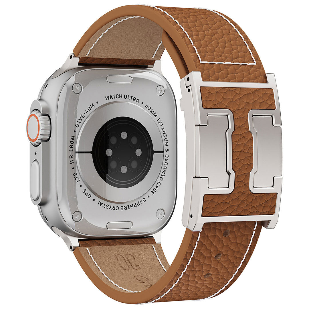 Bracelet en cuir Lychee pour Apple Watch