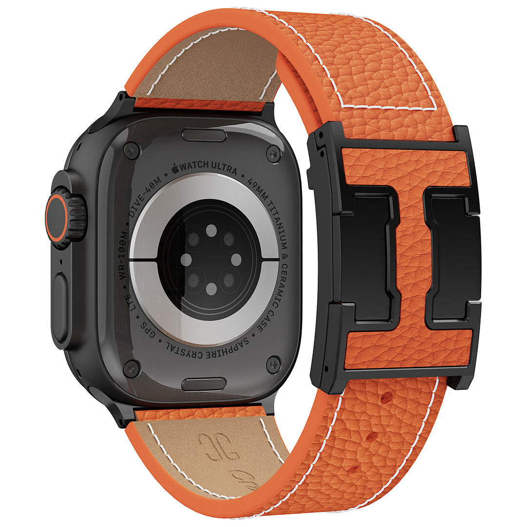 Bracelet en cuir Lychee pour Apple Watch