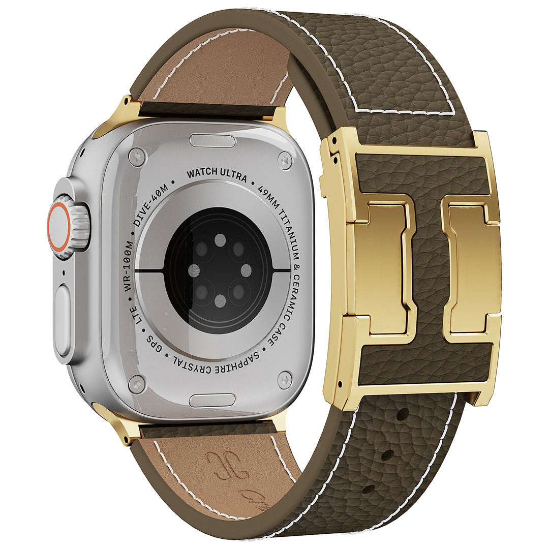 Bracelet en cuir Lychee pour Apple Watch