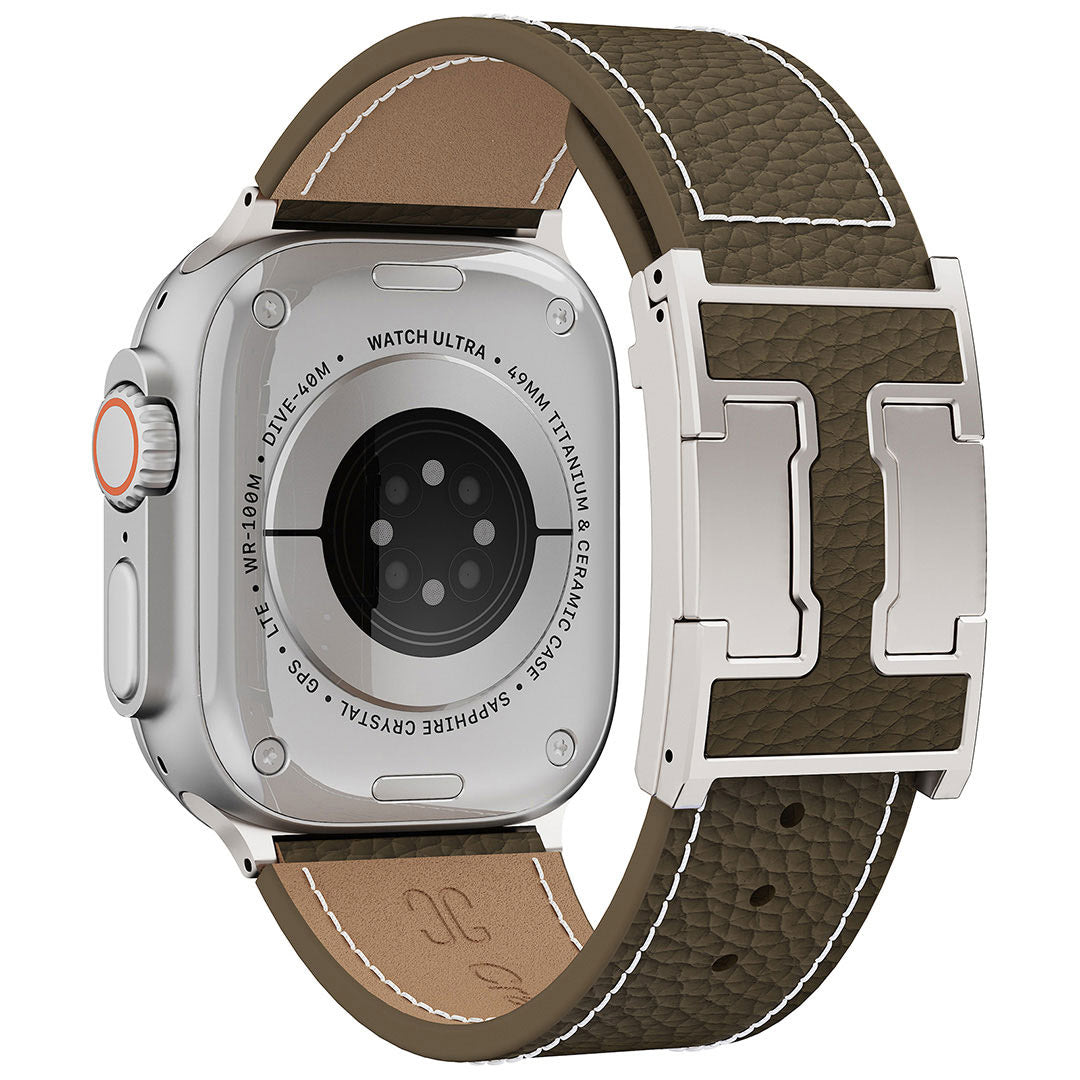 Bracelet en cuir Lychee pour Apple Watch