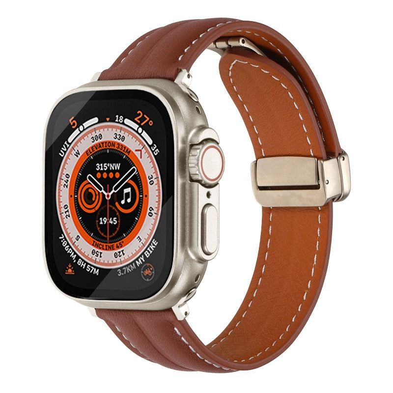 Bracelet en cuir à boucle magnétique 