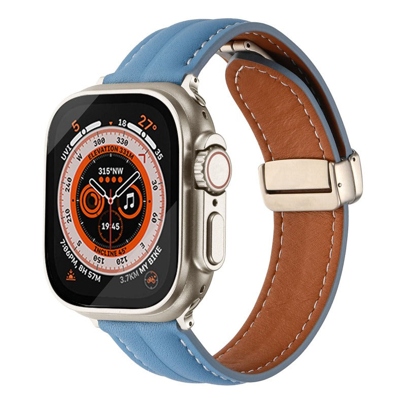 Bracelet en cuir à boucle magnétique 