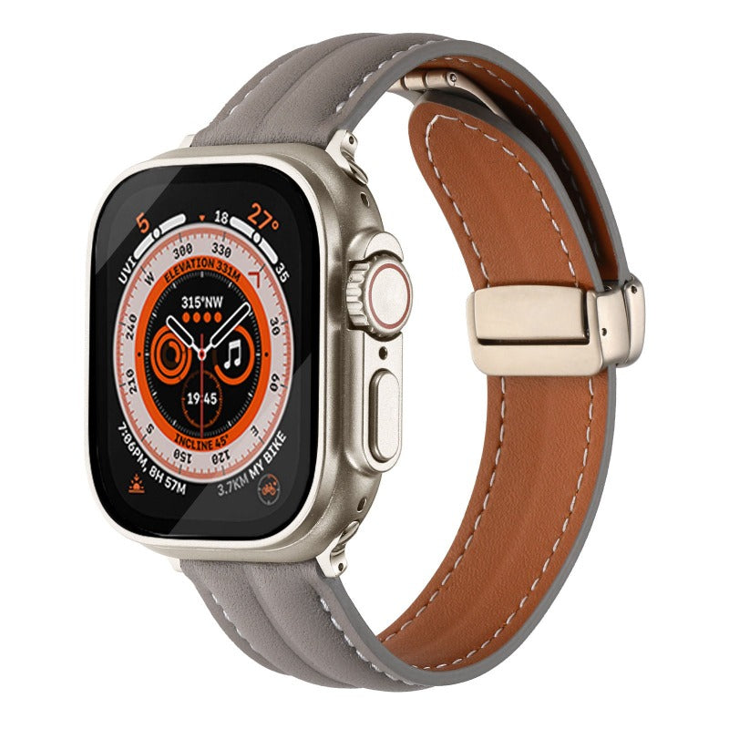 Bracelet en cuir à boucle magnétique 