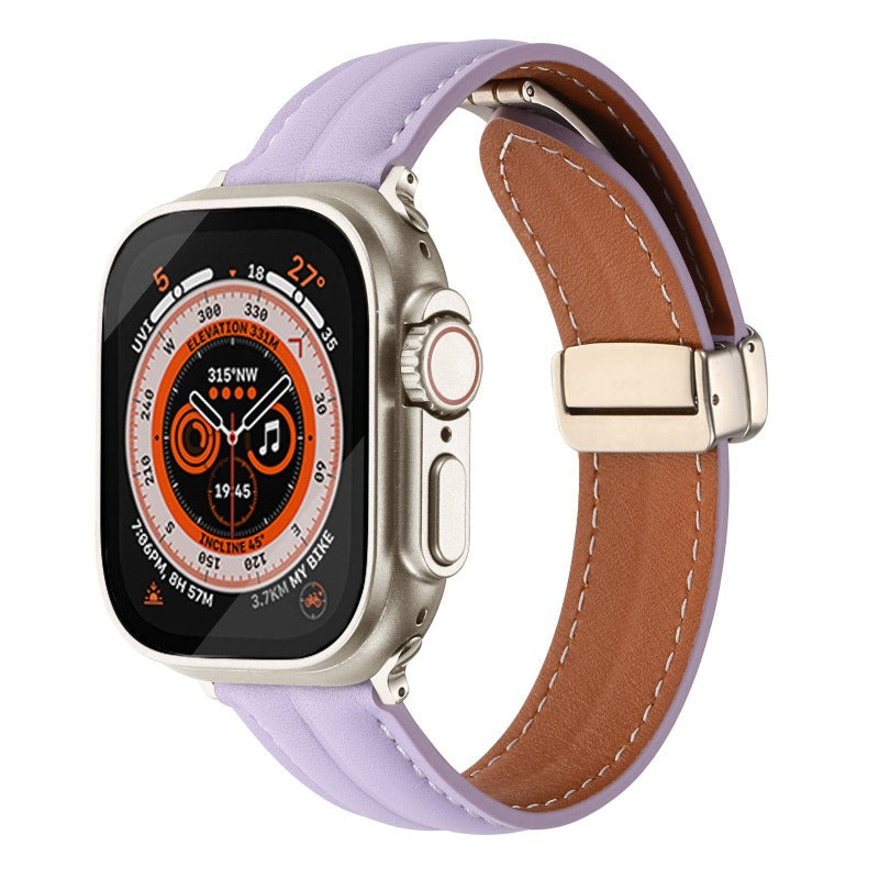 Bracelet en cuir à boucle magnétique 