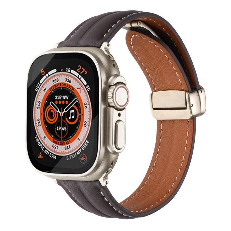 Bracelet en cuir à boucle magnétique 