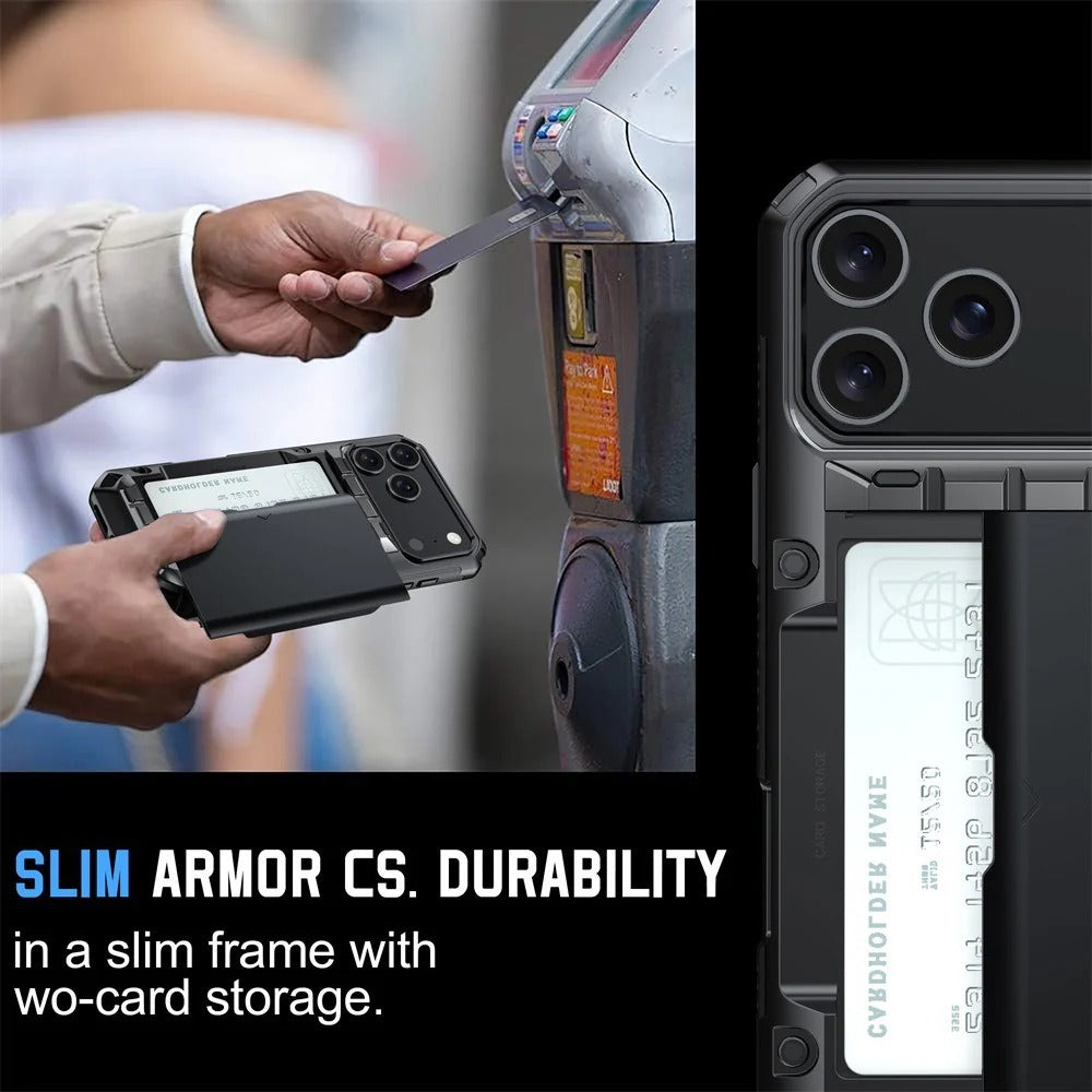 Étui porte-cartes coulissant pour iPhone