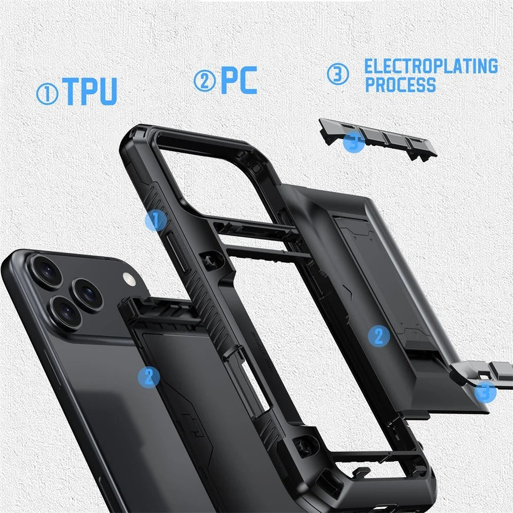 Étui porte-cartes coulissant pour iPhone